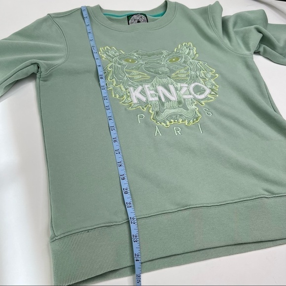 RARE Kenzo Paris Tiger Mint Green Embroidered Organic Terry Crewneck Sweater - Picture 16 of 16